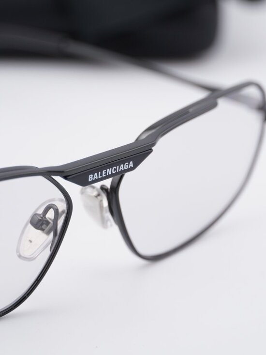 Balenciaga BB0245S 004 Geometric Sunglasses - Gunmetal / Light Grey main image 7